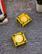 Blue Pottery Candle Holder Set Of 2pcs.